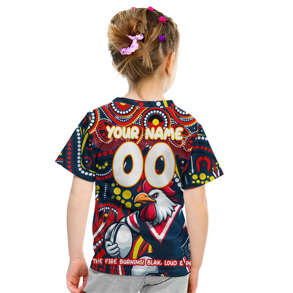 Custom Australia NAIDOC Week 2024 Kid T Shirt Sydney Roosters Mascot Keep The Fire Burning