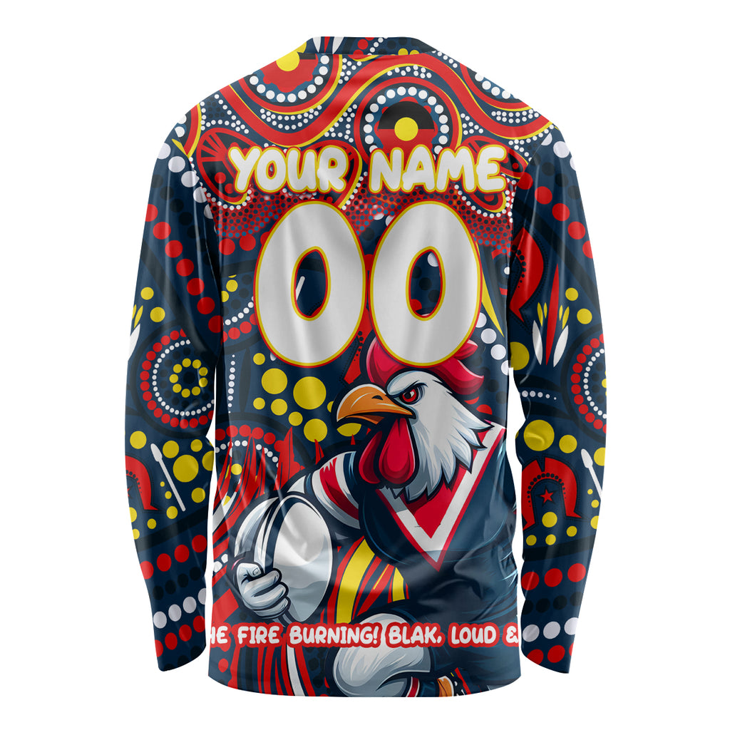 Custom Australia NAIDOC Week 2024 Long Sleeve Shirt Sydney Roosters Mascot Keep The Fire Burning