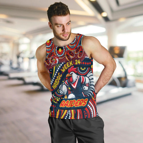 Custom Australia NAIDOC Week 2024 Men Tank Top Sydney Roosters Mascot Keep The Fire Burning