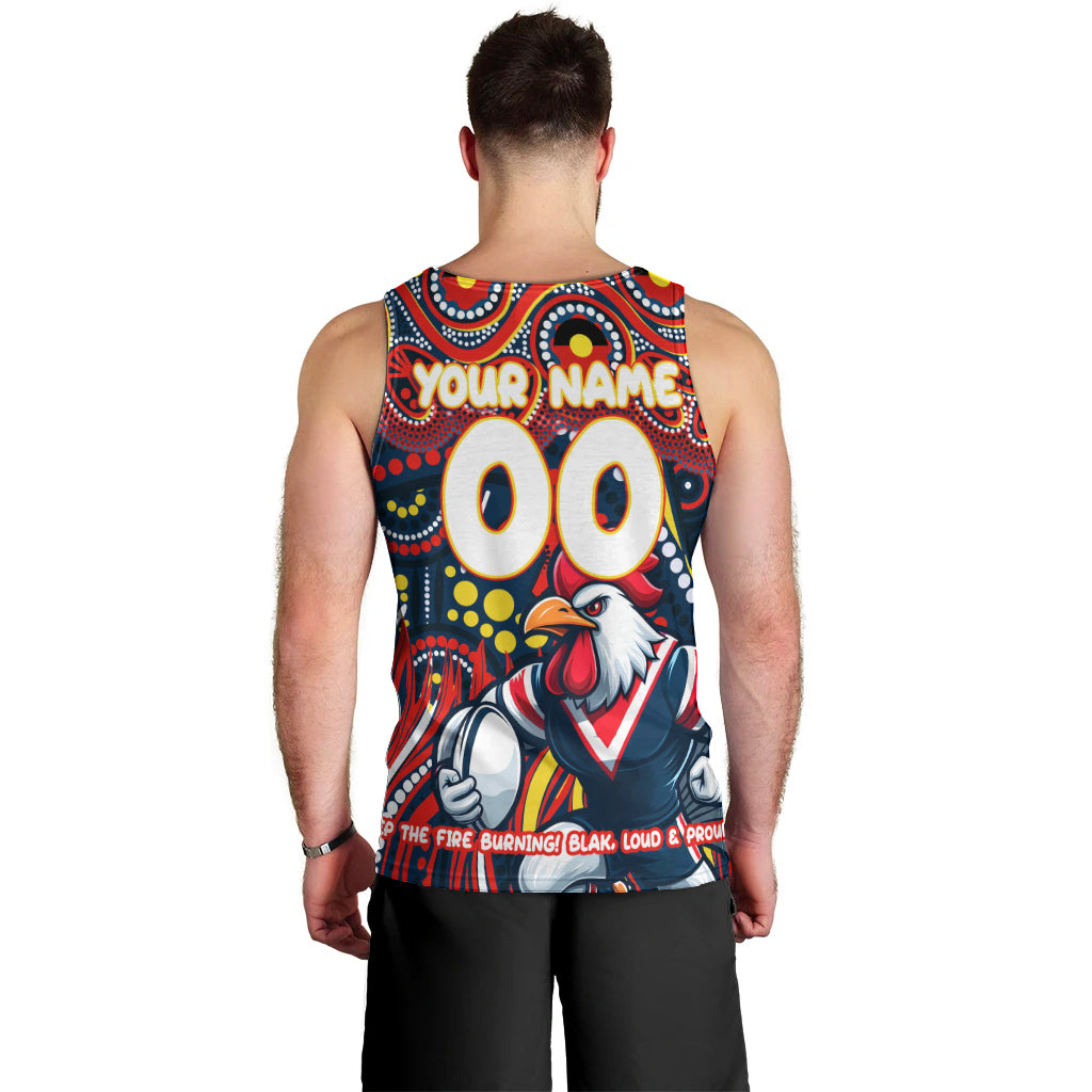 Custom Australia NAIDOC Week 2024 Men Tank Top Sydney Roosters Mascot Keep The Fire Burning