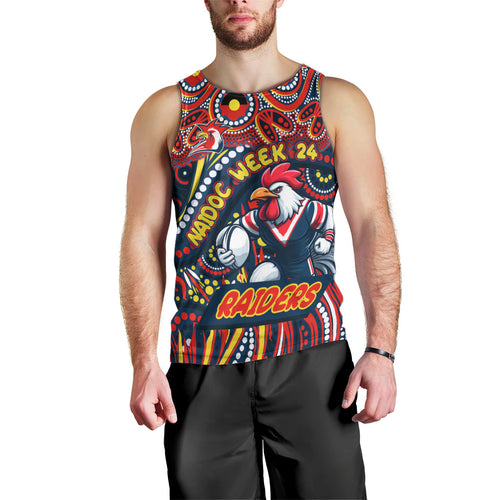 Custom Australia NAIDOC Week 2024 Men Tank Top Sydney Roosters Mascot Keep The Fire Burning