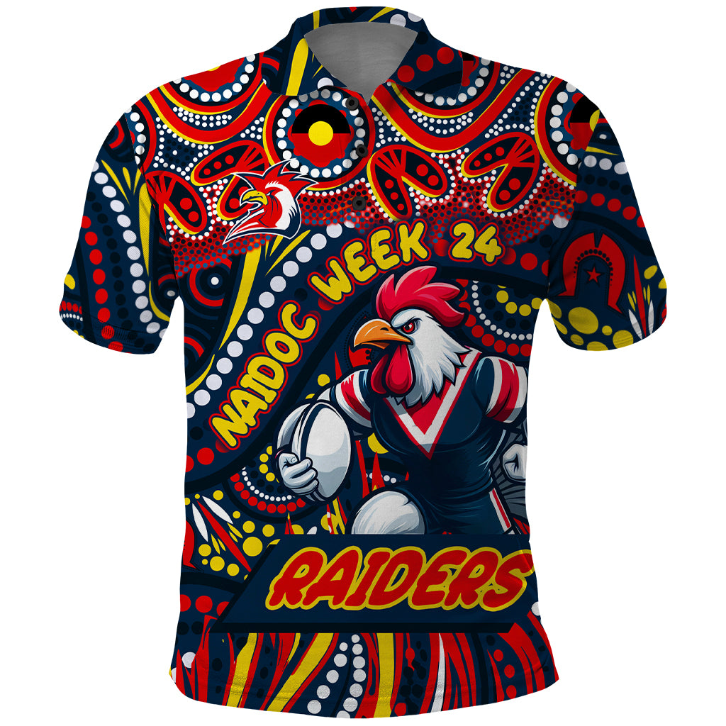 Custom Australia NAIDOC Week 2024 Polo Shirt Sydney Roosters Mascot Keep The Fire Burning