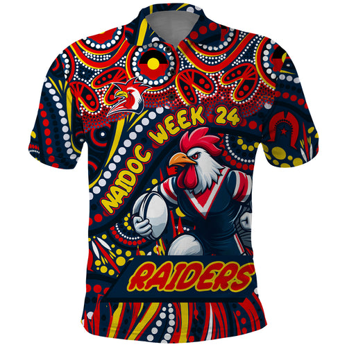 Custom Australia NAIDOC Week 2024 Polo Shirt Sydney Roosters Mascot Keep The Fire Burning