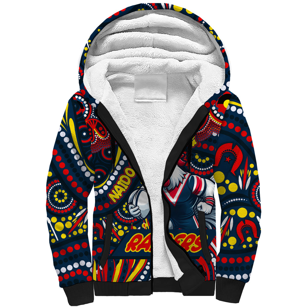 Custom Australia NAIDOC Week 2024 Sherpa Hoodie Sydney Roosters Mascot Keep The Fire Burning