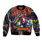 Custom Australia NAIDOC Week 2024 Sleeve Zip Bomber Jacket Sydney Roosters Mascot Keep The Fire Burning