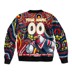 Custom Australia NAIDOC Week 2024 Sleeve Zip Bomber Jacket Sydney Roosters Mascot Keep The Fire Burning