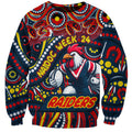 Custom Australia NAIDOC Week 2024 Sweatshirt Sydney Roosters Mascot Keep The Fire Burning