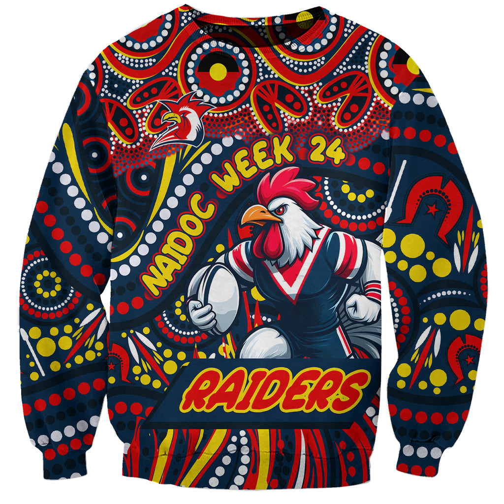 Custom Australia NAIDOC Week 2024 Sweatshirt Sydney Roosters Mascot Keep The Fire Burning