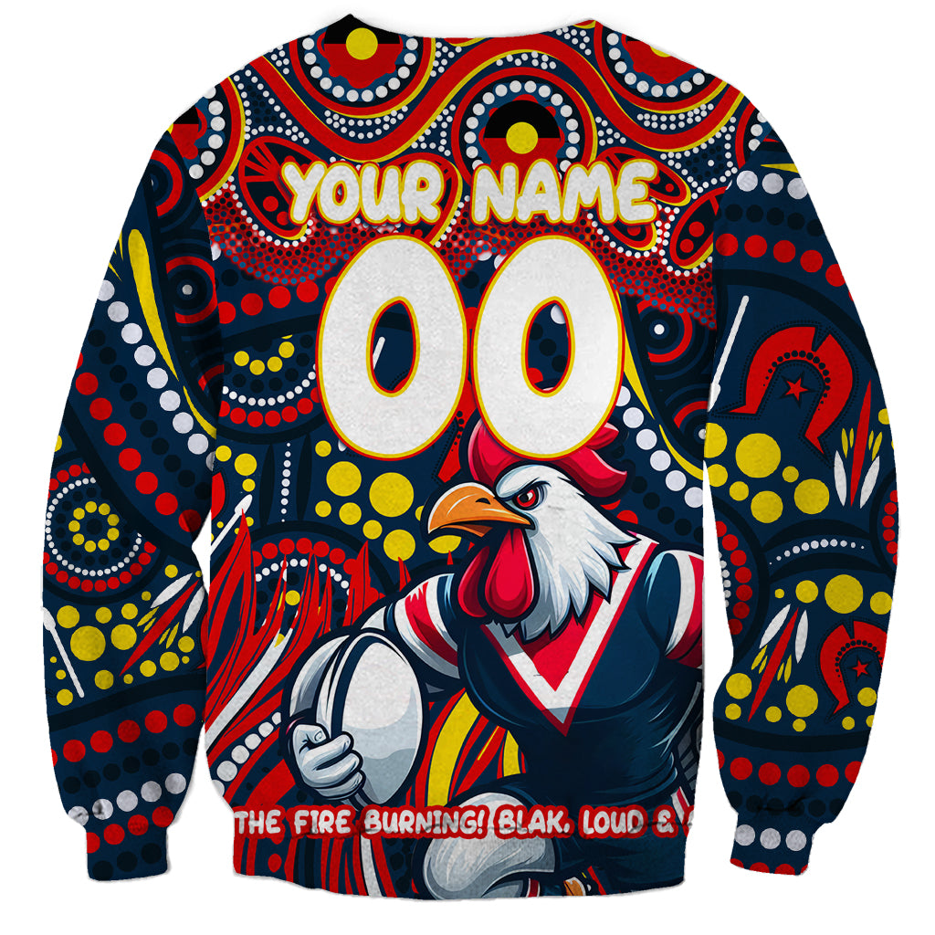 Custom Australia NAIDOC Week 2024 Sweatshirt Sydney Roosters Mascot Keep The Fire Burning