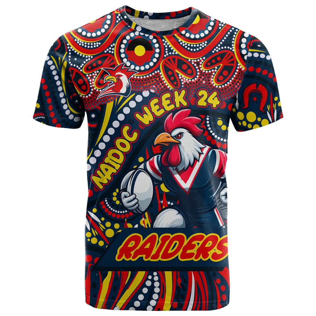 Custom Australia NAIDOC Week 2024 T Shirt Sydney Roosters Mascot Keep The Fire Burning