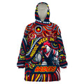 Custom Australia NAIDOC Week 2024 Wearable Blanket Hoodie Sydney Roosters Mascot Keep The Fire Burning