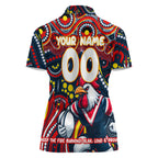 Custom Australia NAIDOC Week 2024 Women Polo Shirt Sydney Roosters Mascot Keep The Fire Burning