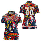 Custom Australia NAIDOC Week 2024 Women Polo Shirt Sydney Roosters Mascot Keep The Fire Burning
