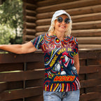 Custom Australia NAIDOC Week 2024 Women Polo Shirt Sydney Roosters Mascot Keep The Fire Burning