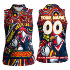 Custom Australia NAIDOC Week 2024 Women Sleeveless Polo Shirt Sydney Roosters Mascot Keep The Fire Burning