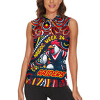 Custom Australia NAIDOC Week 2024 Women Sleeveless Polo Shirt Sydney Roosters Mascot Keep The Fire Burning