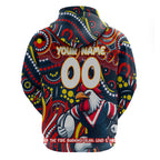 Custom Australia NAIDOC Week 2024 Zip Hoodie Sydney Roosters Mascot Keep The Fire Burning