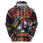 Custom Australia NAIDOC Week 2024 Zip Hoodie Sydney Roosters Mascot Keep The Fire Burning