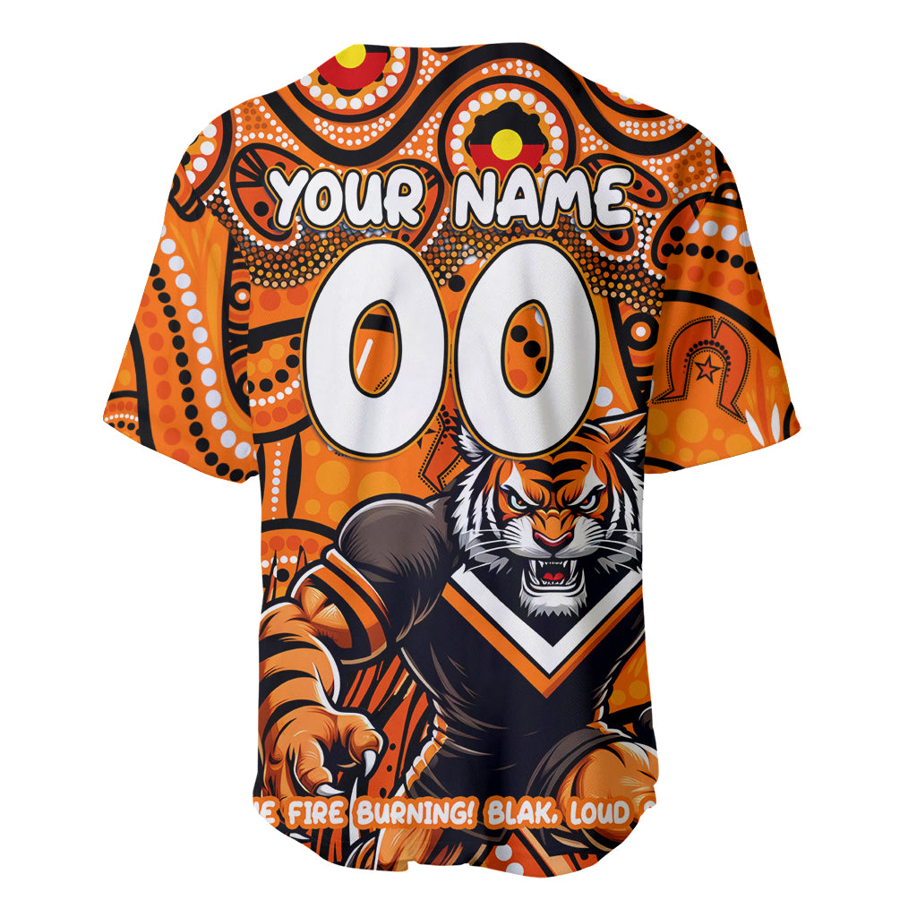 Custom Australia NAIDOC Week 2024 Baseball Jersey Wests Tigers Mascot Keep The Fire Burning