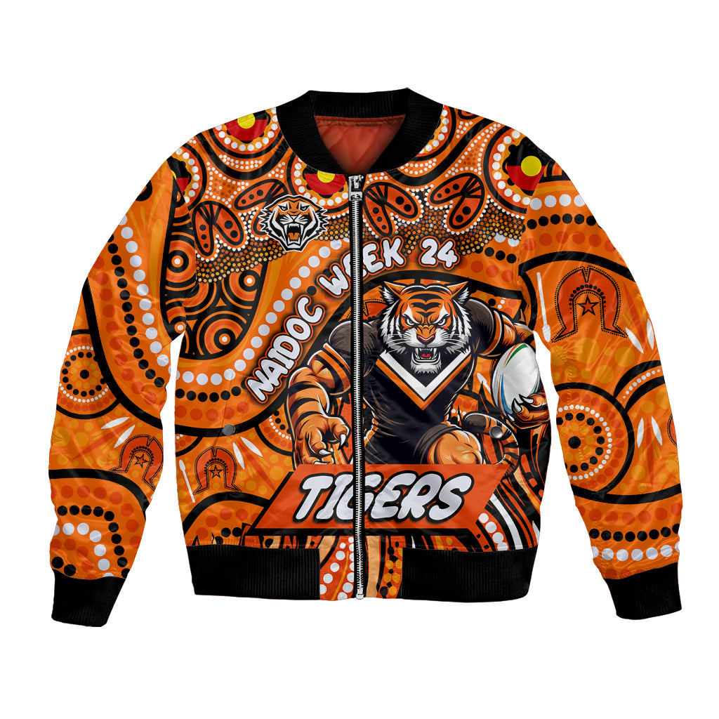 Custom Australia NAIDOC Week 2024 Bomber Jacket Wests Tigers Mascot Keep The Fire Burning
