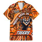 Custom Australia NAIDOC Week 2024 Hawaiian Shirt Wests Tigers Mascot Keep The Fire Burning