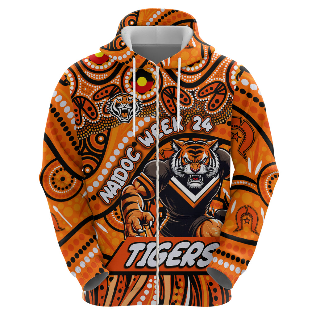 Custom Australia NAIDOC Week 2024 Hoodie Wests Tigers Mascot Keep The Fire Burning