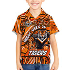 Custom Australia NAIDOC Week 2024 Kid Hawaiian Shirt Wests Tigers Mascot Keep The Fire Burning