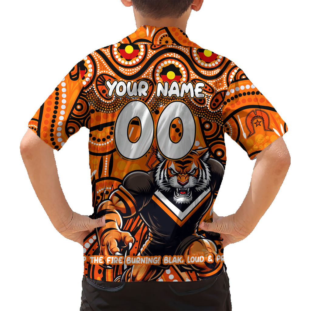 Custom Australia NAIDOC Week 2024 Kid Hawaiian Shirt Wests Tigers Mascot Keep The Fire Burning