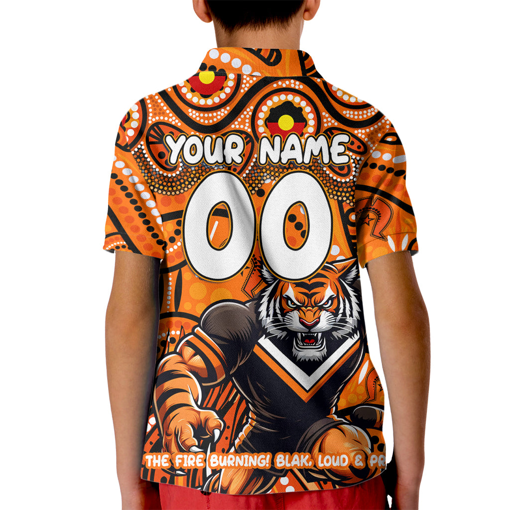 Custom Australia NAIDOC Week 2024 Kid Polo Shirt Wests Tigers Mascot Keep The Fire Burning