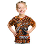 Custom Australia NAIDOC Week 2024 Kid T Shirt Wests Tigers Mascot Keep The Fire Burning