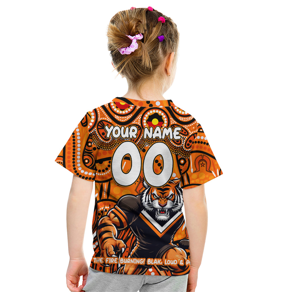Custom Australia NAIDOC Week 2024 Kid T Shirt Wests Tigers Mascot Keep The Fire Burning