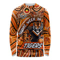 Custom Australia NAIDOC Week 2024 Long Sleeve Shirt Wests Tigers Mascot Keep The Fire Burning