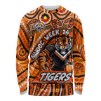 Custom Australia NAIDOC Week 2024 Long Sleeve Shirt Wests Tigers Mascot Keep The Fire Burning