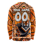Custom Australia NAIDOC Week 2024 Long Sleeve Shirt Wests Tigers Mascot Keep The Fire Burning