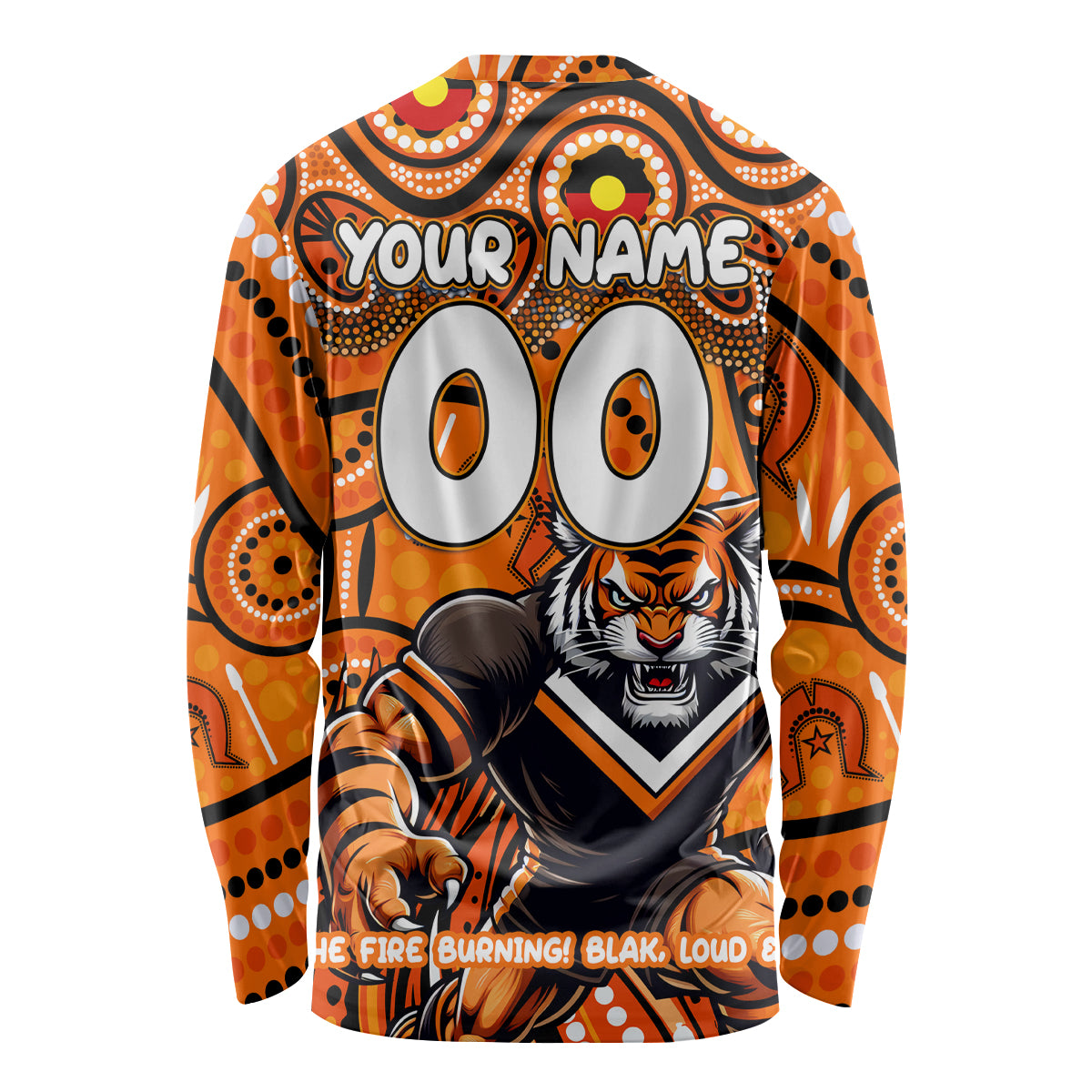 Custom Australia NAIDOC Week 2024 Long Sleeve Shirt Wests Tigers Mascot Keep The Fire Burning