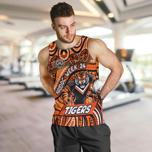Custom Australia NAIDOC Week 2024 Men Tank Top Wests Tigers Mascot Keep The Fire Burning