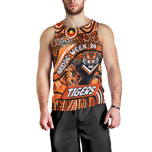 Custom Australia NAIDOC Week 2024 Men Tank Top Wests Tigers Mascot Keep The Fire Burning