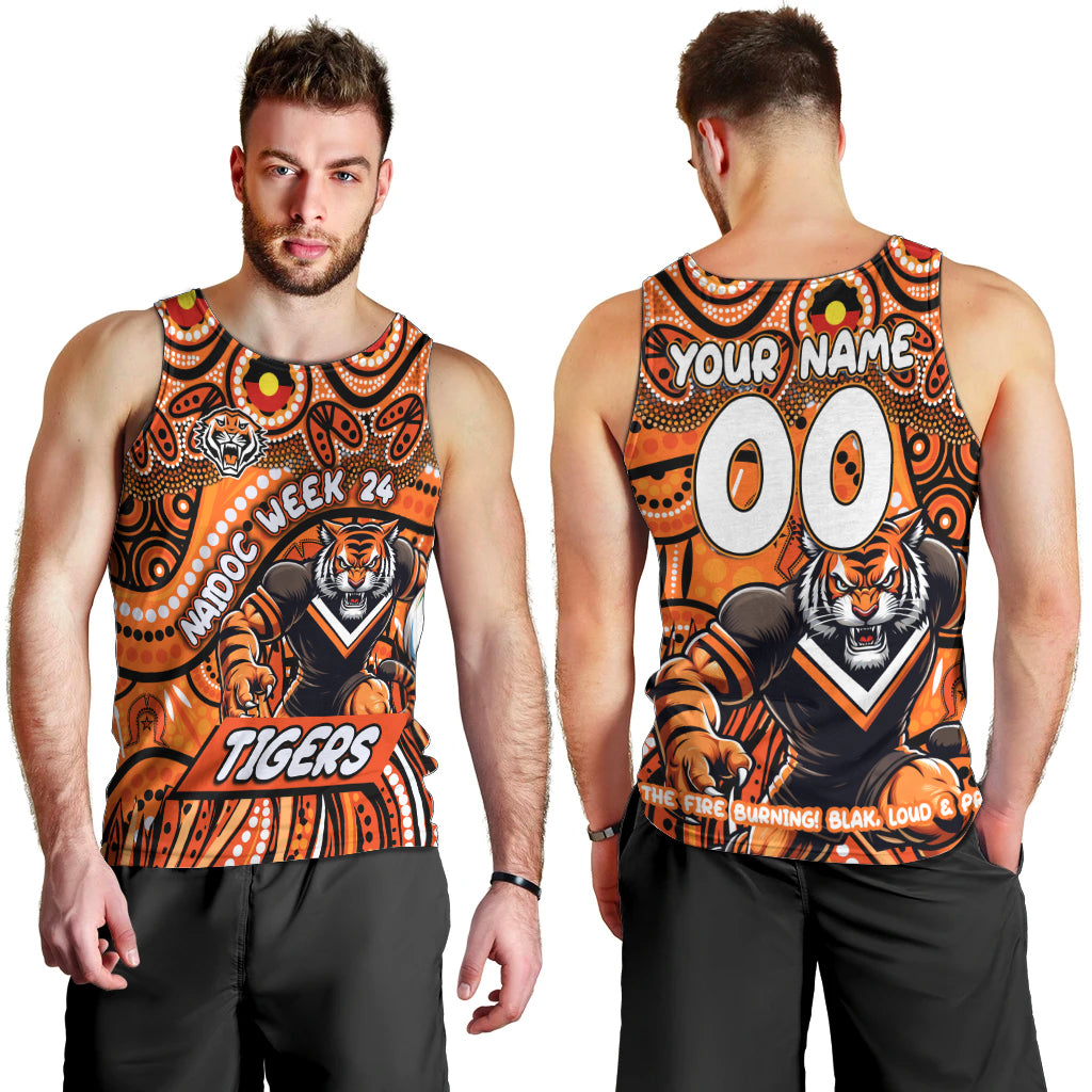 Custom Australia NAIDOC Week 2024 Men Tank Top Wests Tigers Mascot Keep The Fire Burning