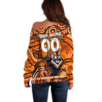 Custom Australia NAIDOC Week 2024 Off Shoulder Sweater Wests Tigers Mascot Keep The Fire Burning