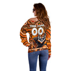 Custom Australia NAIDOC Week 2024 Off Shoulder Sweater Wests Tigers Mascot Keep The Fire Burning
