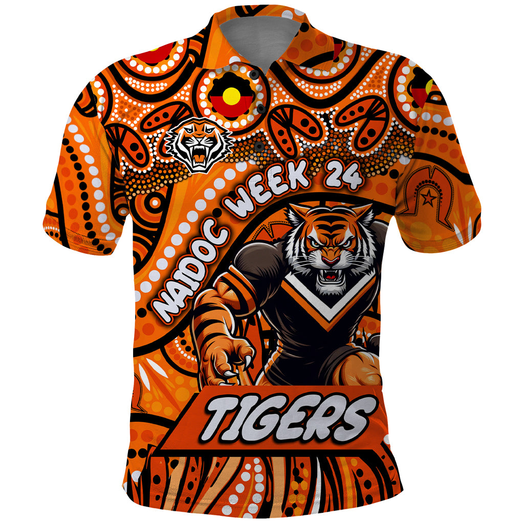 Custom Australia NAIDOC Week 2024 Polo Shirt Wests Tigers Mascot Keep The Fire Burning