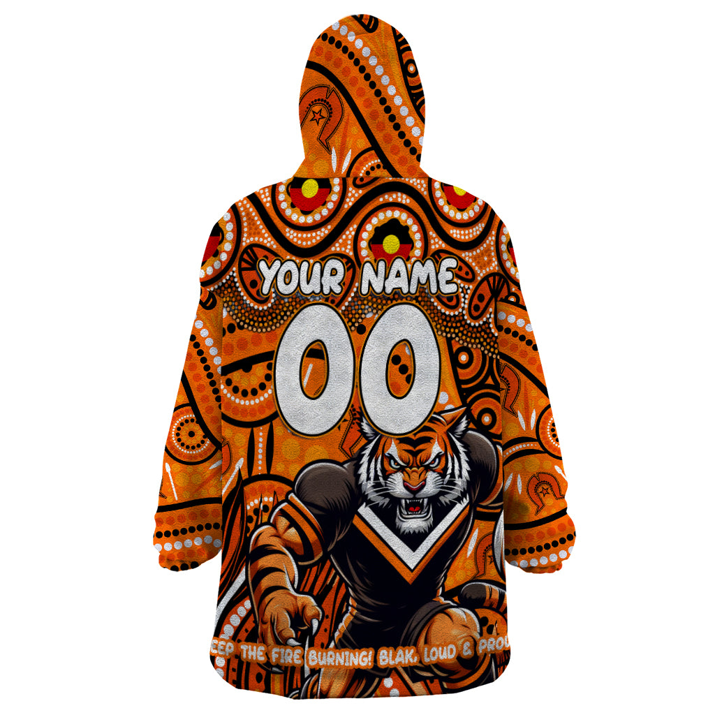 Custom Australia NAIDOC Week 2024 Wearable Blanket Hoodie Wests Tigers Mascot Keep The Fire Burning