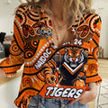 Custom Australia NAIDOC Week 2024 Women Casual Shirt Wests Tigers Mascot Keep The Fire Burning