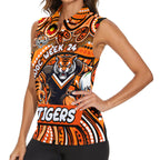 Custom Australia NAIDOC Week 2024 Women Sleeveless Polo Shirt Wests Tigers Mascot Keep The Fire Burning
