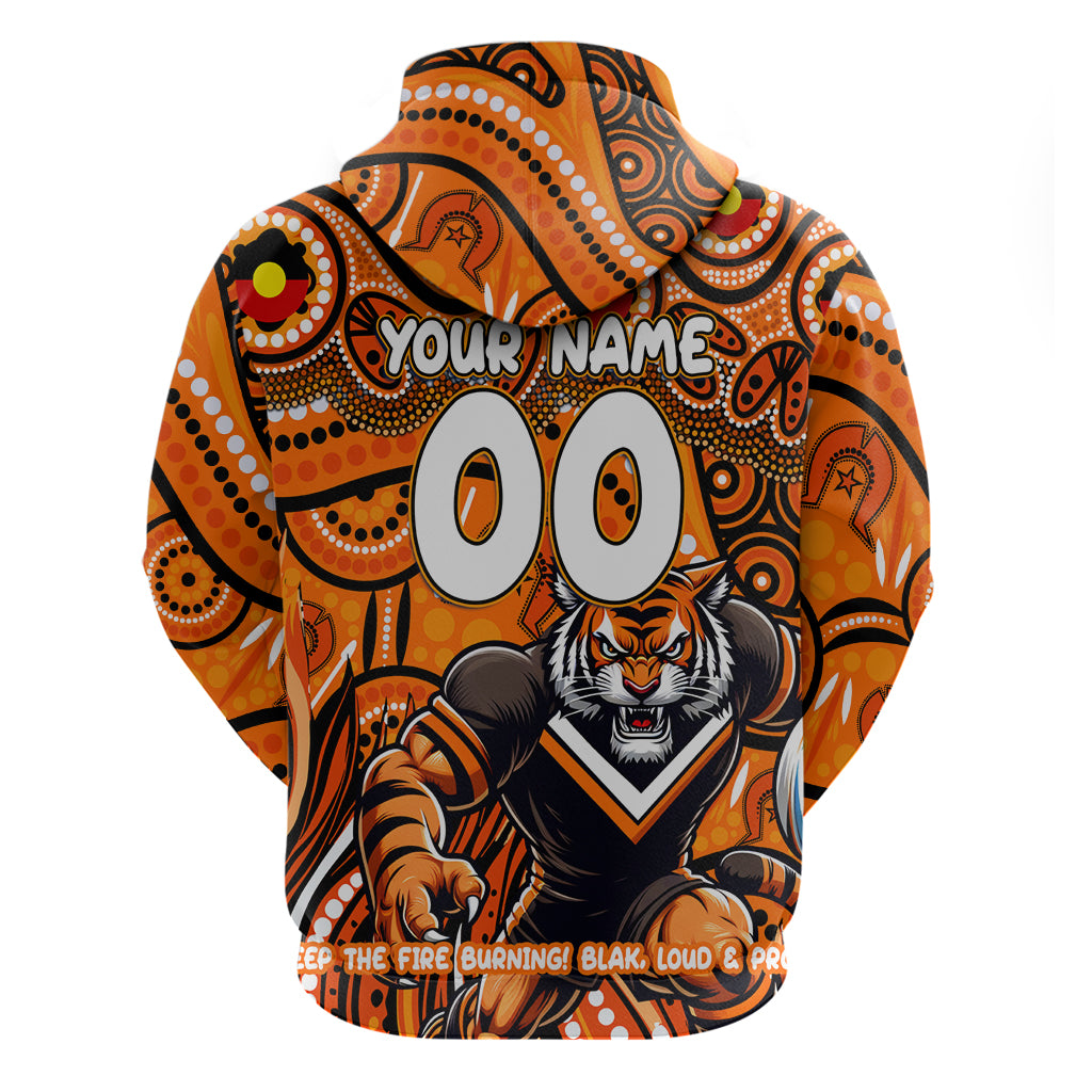 Custom Australia NAIDOC Week 2024 Zip Hoodie Wests Tigers Mascot Keep The Fire Burning