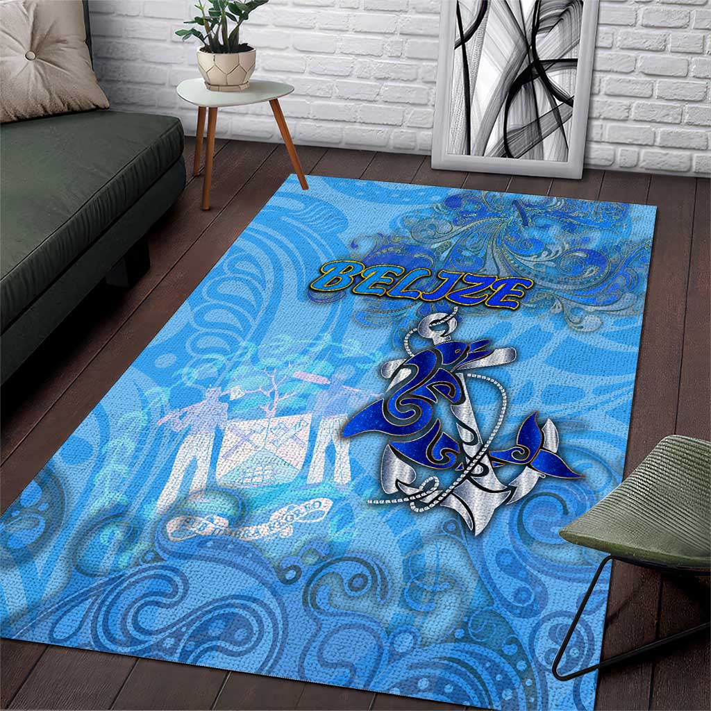 Ocean Spirit of Belize Area Rug Anchored in Belizean Pride - Aussie Hoodie