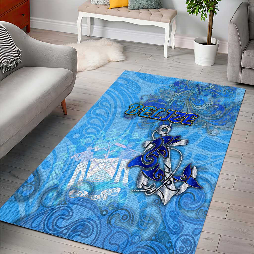 Ocean Spirit of Belize Area Rug Anchored in Belizean Pride - Aussie Hoodie