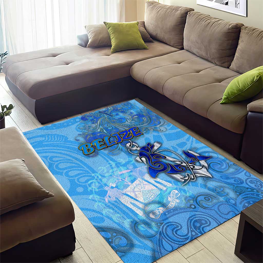 Ocean Spirit of Belize Area Rug Anchored in Belizean Pride - Aussie Hoodie