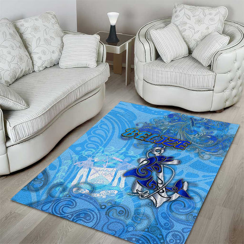 Ocean Spirit of Belize Area Rug Anchored in Belizean Pride - Aussie Hoodie