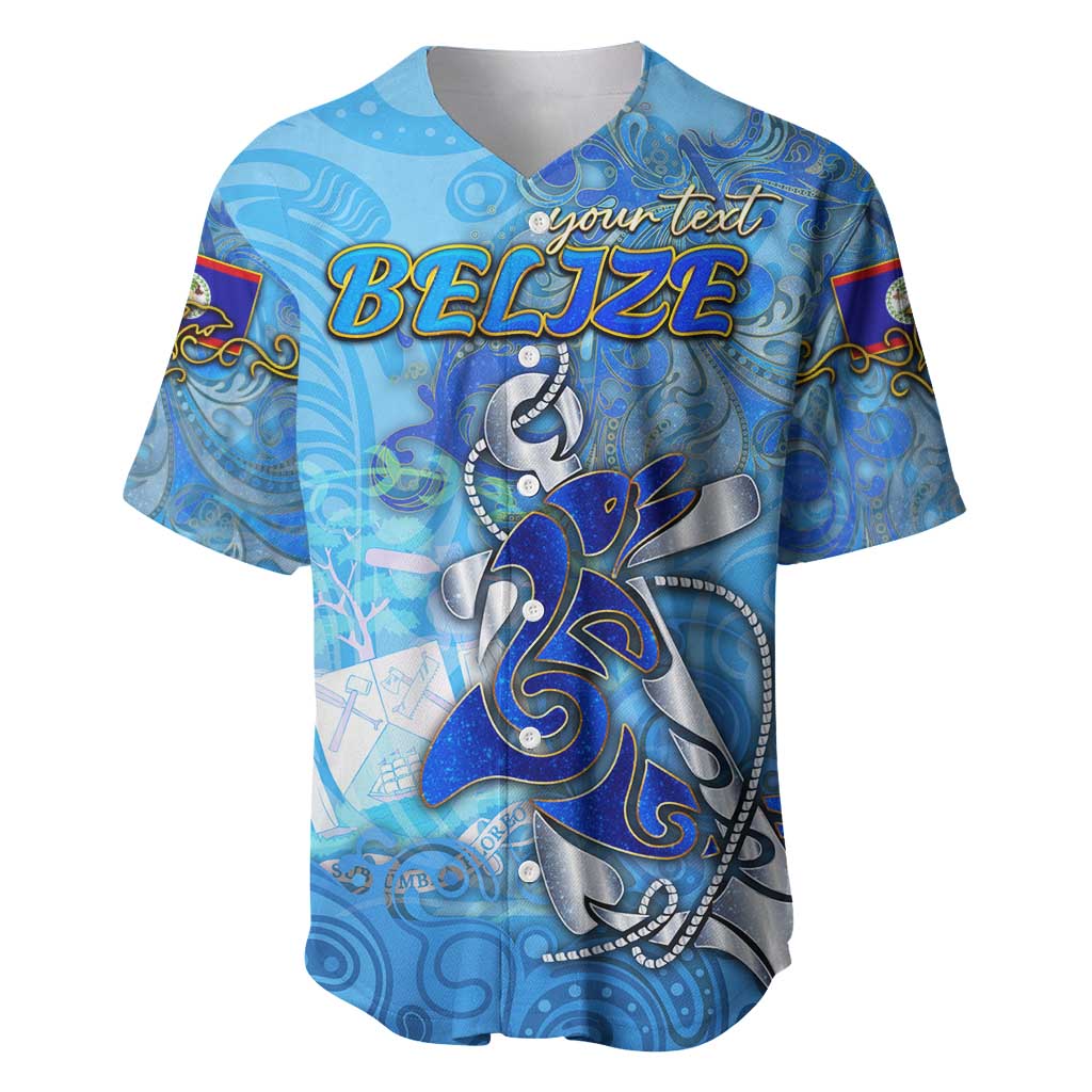 Ocean Spirit of Belize Baseball Jersey Anchored in Belizean Pride - Aussie Hoodie
